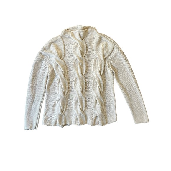Vintage Eileen Fisher chunky cable knit sweater crafted from 100% merino wMedium